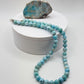 Natural Larimar Necklace Blue Gemstone Beaded Jewelry Caribbean Stone Necklace Gift