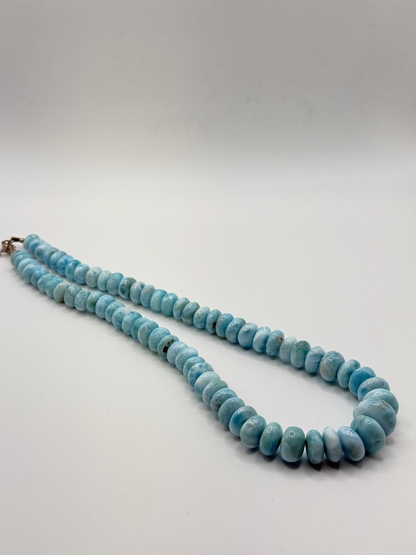 Larimar Bead Necklace Natural Blue Stone Necklace Ocean Inspired Jewelry Gift