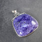 Rare High-Quality Charoite Pendant in SS From Russia - 1.7" - 14.6 Grams