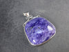 Rare High-Quality Charoite Pendant in SS From Russia - 1.7" - 14.6 Grams