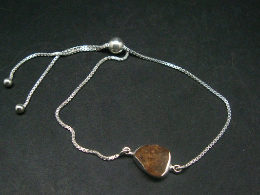 Hessonite Garnet Silver Bracelet From Canada - 3.39 Grams