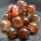 Red Rutilated Quartz Genuine Bracelet ~ 7.5 Inches ~ 18mm Round Beads