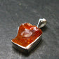 Raw Fire Opal Sterling Silver Pendant From Mexico - 0.7" - 1.27 Grams