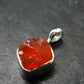 Raw Fire Opal Sterling Silver Pendant From Mexico - 0.7" - 1.0 Grams