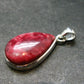 Thulite Silver Plated Pendant From Norway - 1.2" - 4.04 Grams