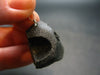 Tibetan Black Tektite Silver Pendant From Tibet - 1.1" - 5.48 Grams