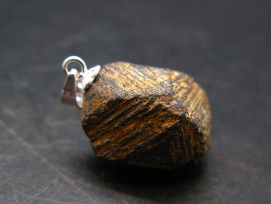 Magnetite Crystal Silver Pendant From Bolivia - 0.9" - 7.69 Grams