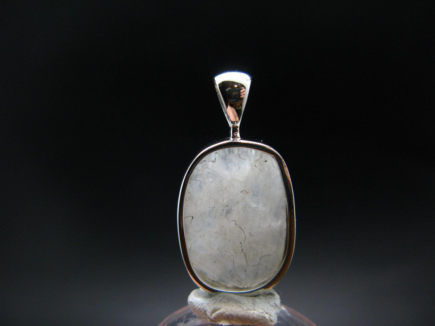 Raw Rare Natrolite Crystal Silver Pendant From Russia - 1.0" - 2.83 Grams
