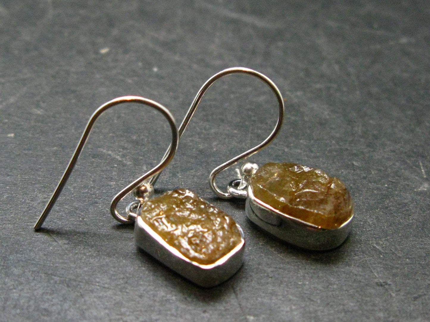 Rare Herderite Crystal Silver Earrings from Brazil - 2.94 Grams