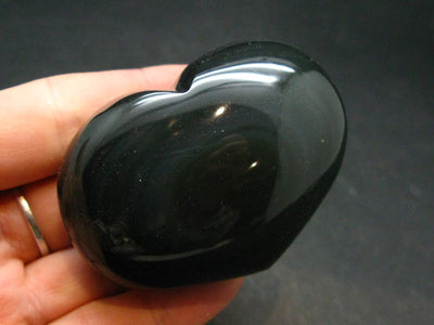 Black Obsidian Heart From Mexico - 2.3"