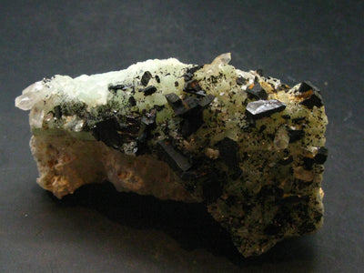 Babingtonite with Quartz Cluster From China - 3.6"