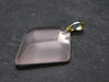 Symbol of Love and Beauty!! Natural Rose Quartz Gold Plated Pendant In 925 Silver From Brazil - 1.4" - 5.0 Grams