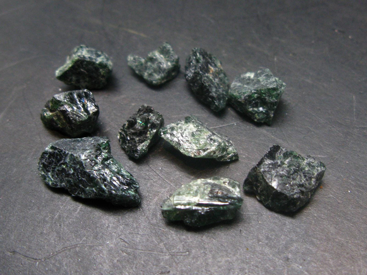 Lot of 10 Greenish Blue Spinel Gahnite Crystals From Australia - 13 Grams