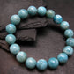Larimar Genuine Bracelet ~ 7.5 Inches ~ 12mm Round Beads