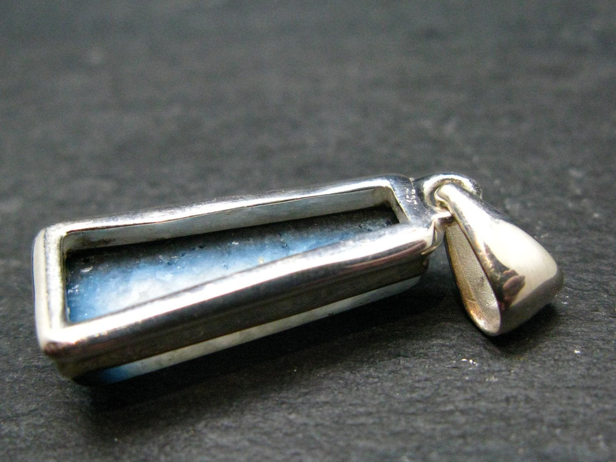 Blue Ice Glacierite Silver Pendant from Indonesia - 1.3" - 4.68 Grams