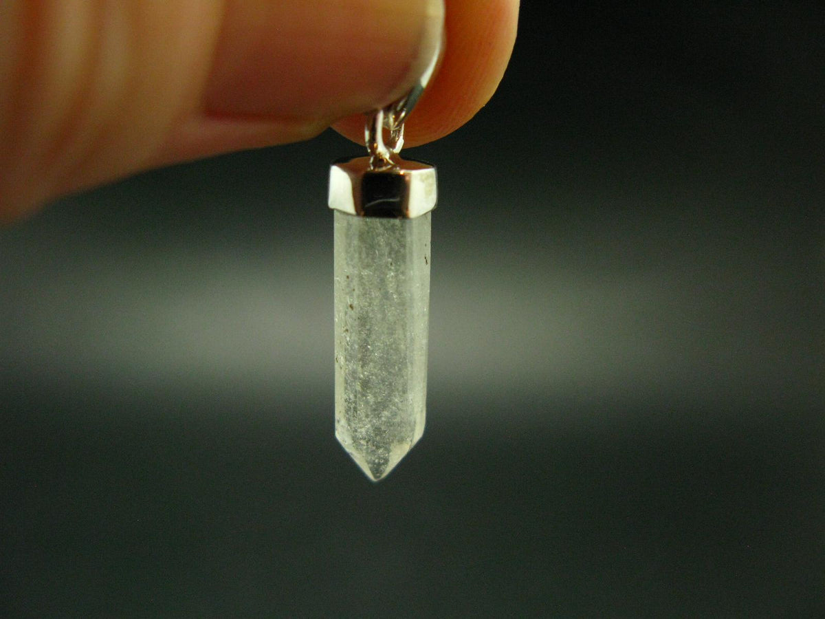 Gem Libyan Desert Glass Tektite Pendant Sterling Silver from Libya - 1.3" - 2.12 Grams
