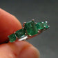 Emerald Faceted Silver Ring from Colombia - 2.13 Grams Total - Size 6