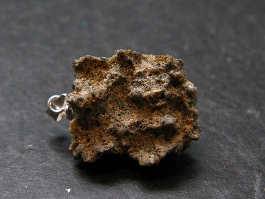 Fulgurite Lightning Rock Silver Pendant From USA - 1.1" - 1.94 Grams