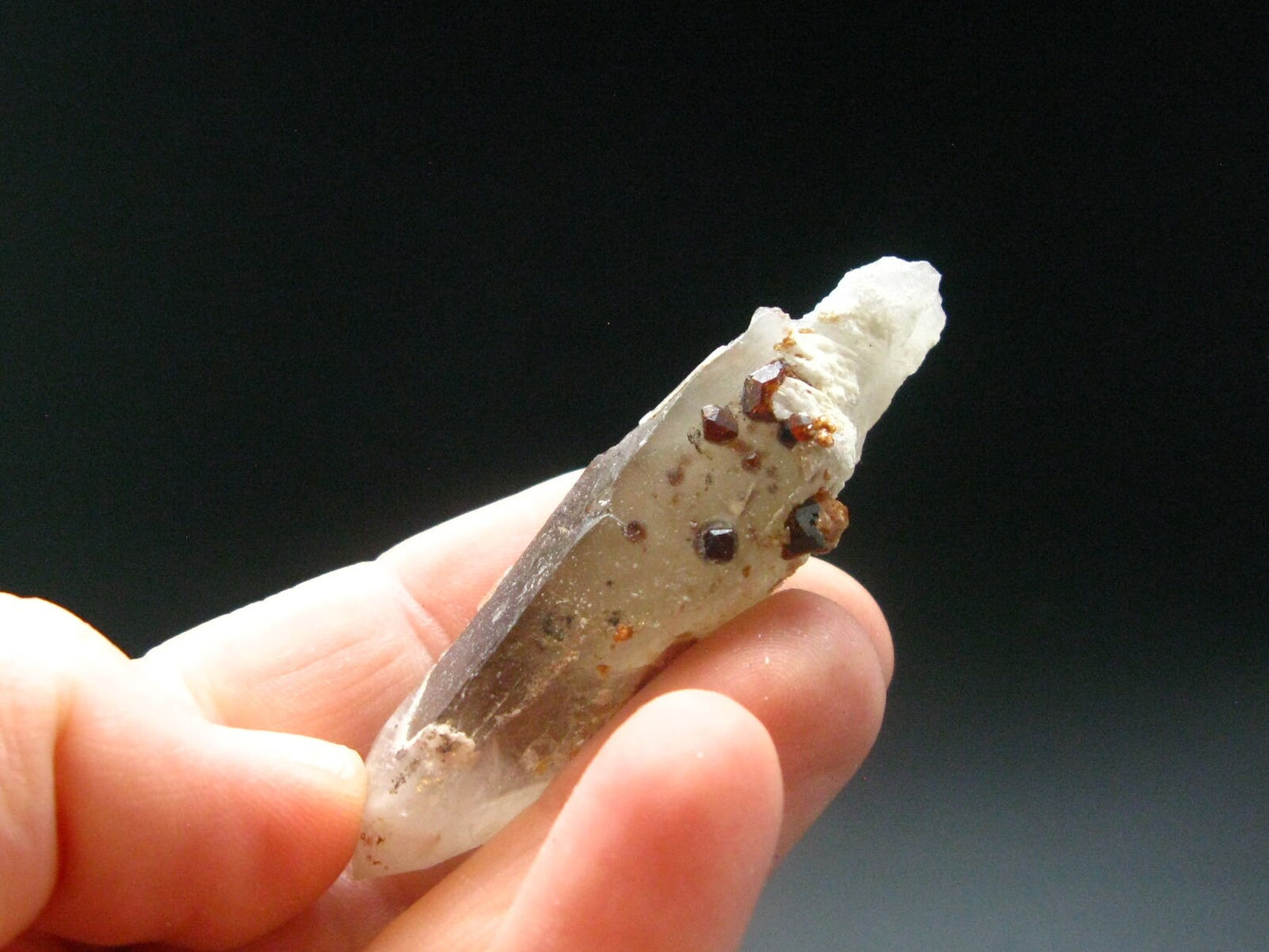 Spessartine Spessartite Garnet On Smoky Quartz Crystal From China - 2.2" - 15.54 Grams