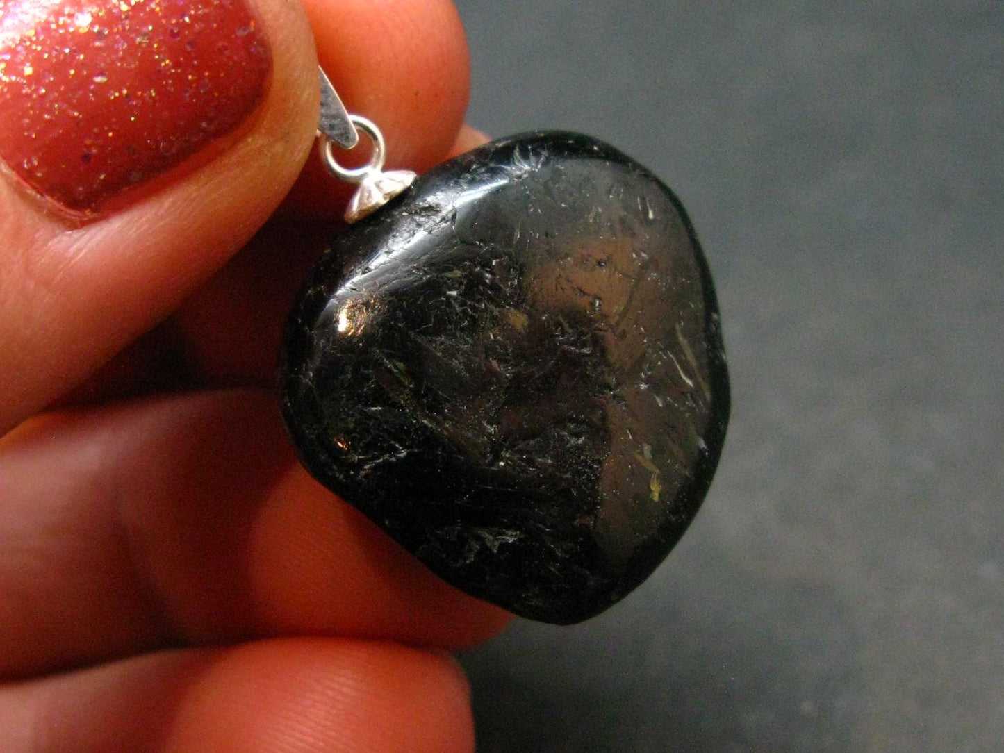 Nuumite Nuummite Pendant From Greenland - 1.0" - 5.81 Grams