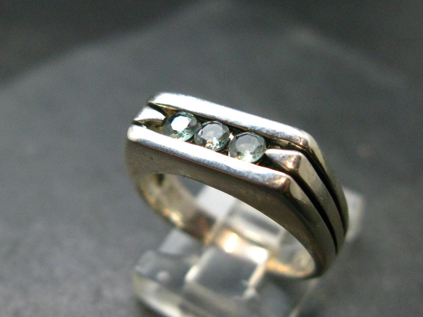 Genuine Alexandrite Gem Silver Ring From Russia - Size 6.75 - 4.63 Grams