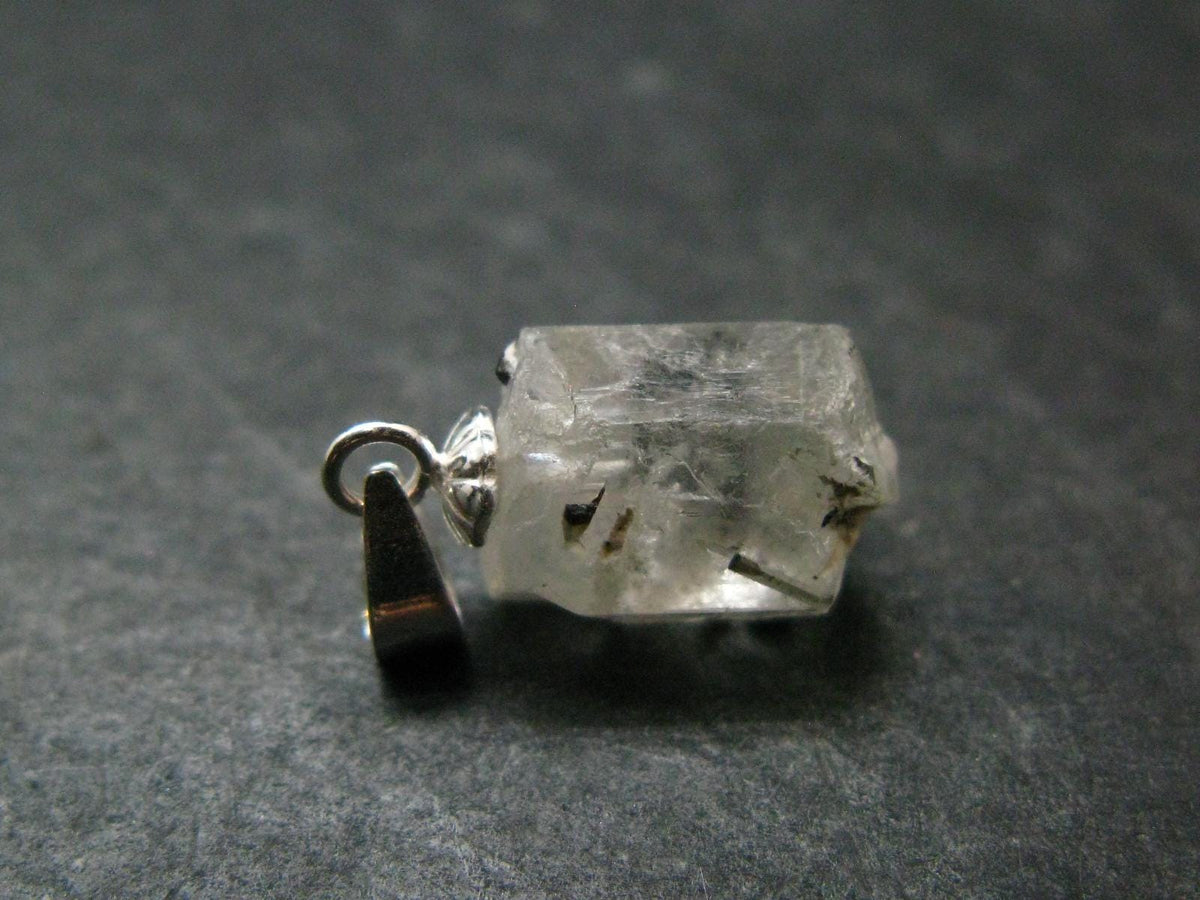 Rare Gem Phenacite Phenakite Crystal Silver Pendant From Myanmar (Burma) - 6.05 Carats - 0.7"