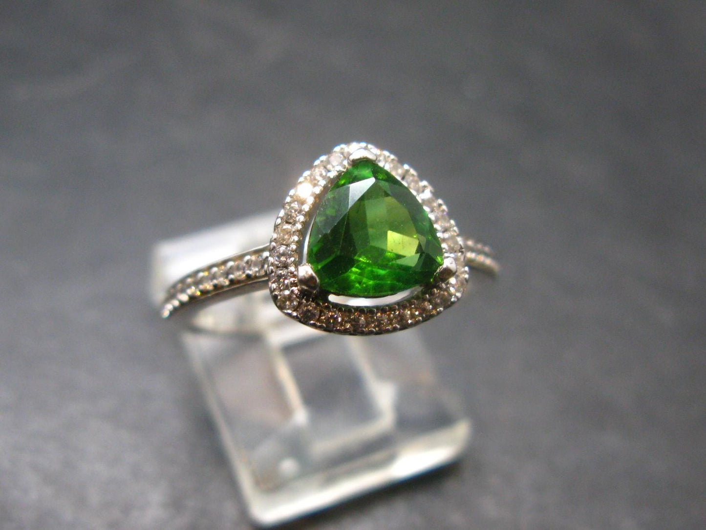 Helenite Gaia Stone Gem Sterling Silver Ring From Washington - Size 8 - 1.0 Carats