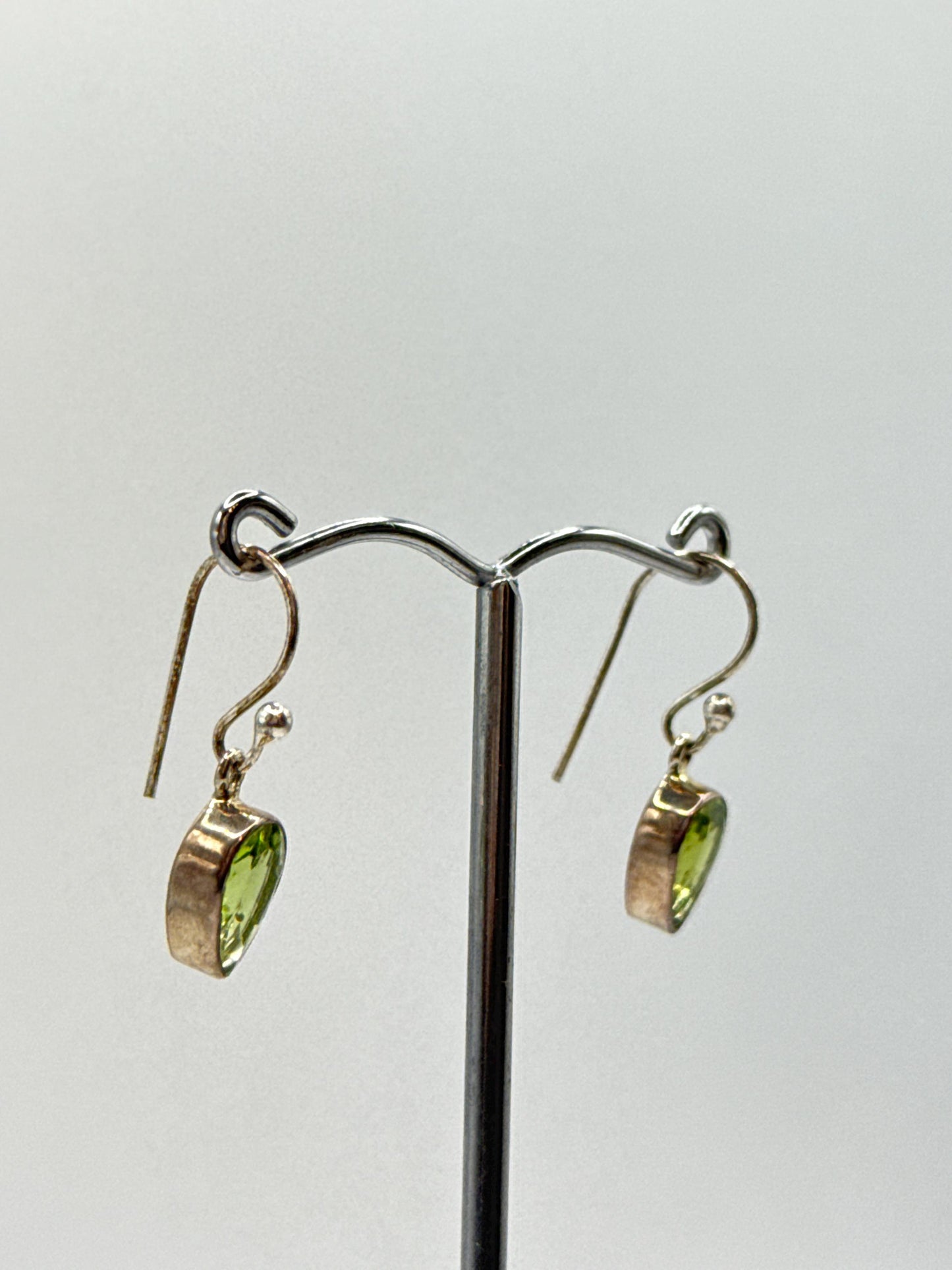 Peridot Teardrop Dangle Earrings | Sterling Silver August Birthstone