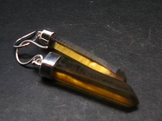 Stunning Natural Unheated Citrine Crystal Earrings from Zambia - 9.64 Grams - 2.1"