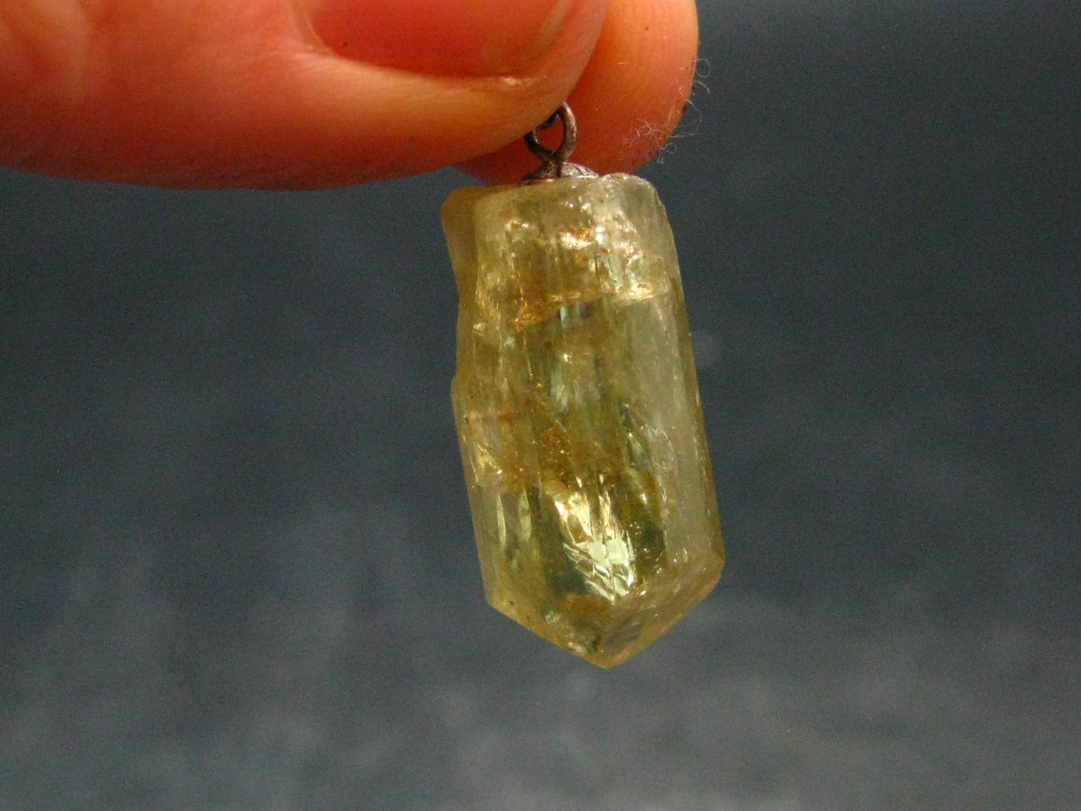 Large Gold Apatite Tumbled Pendant from Mexico - 5.70 Grams - 1.2"