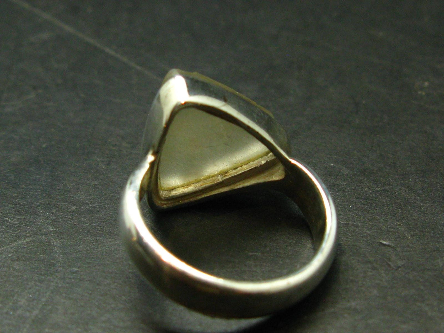Natural Gem Raw Libyan Desert Glass Tektite Sterling Silver Ring from Libya - Size 6 - 6.47 Grams