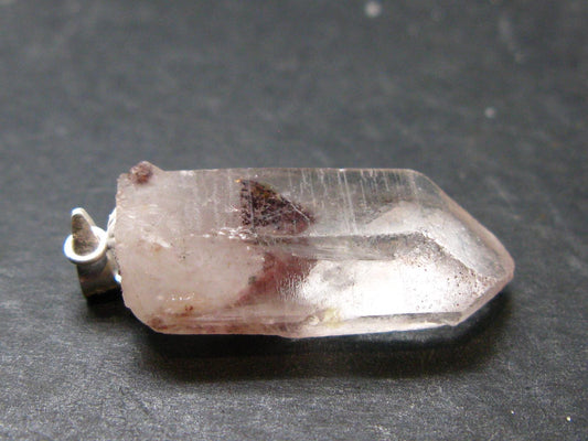 Phantom Hematite in Quartz Crystal Pendant From India - 1.3" - 4.04 Grams