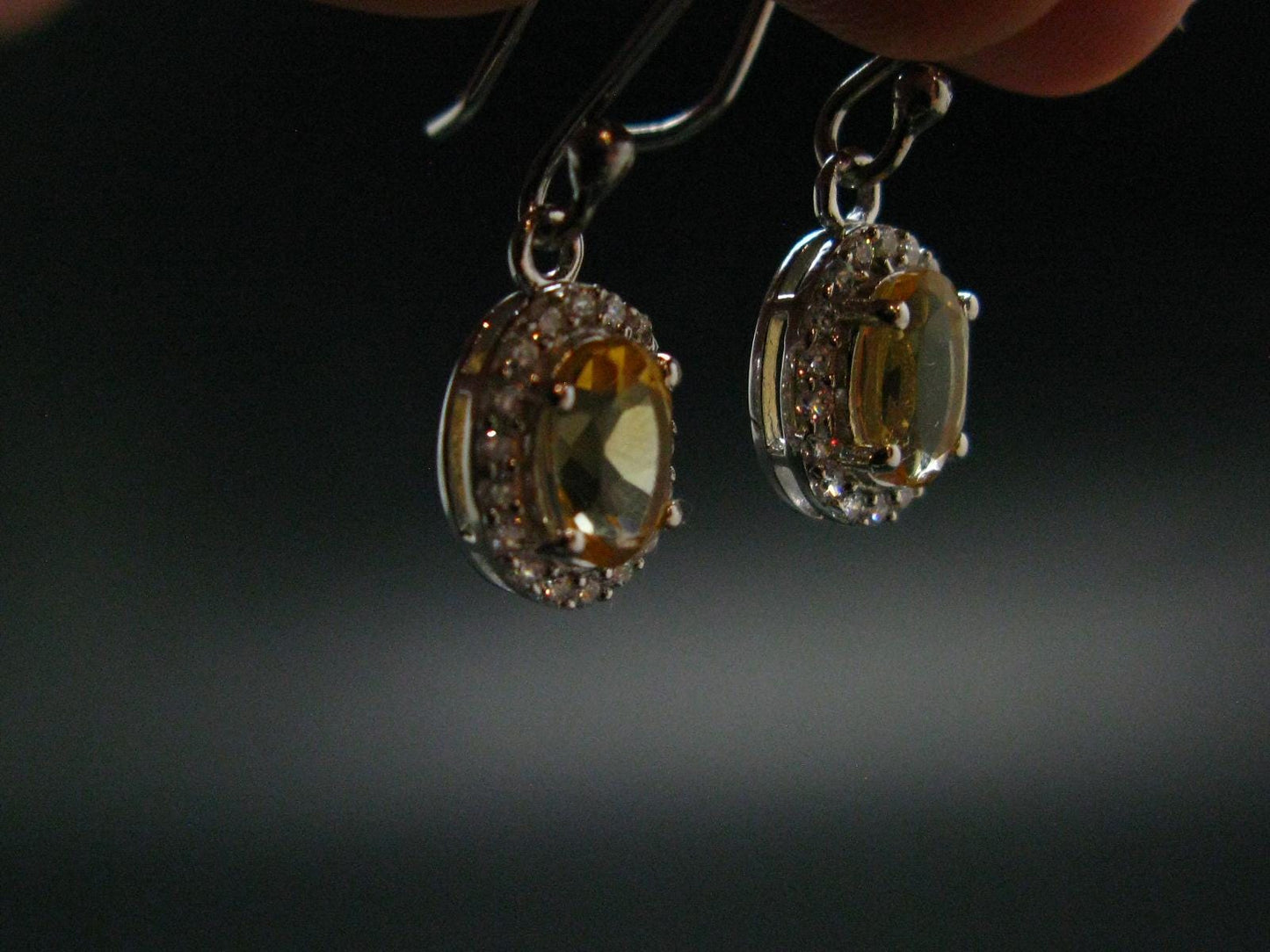 Faceted Golden Yellow Citrine 925 Sterling Silver Drop Earrings - 1.0"