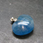 Lemurian Aquatine Blue Calcite Silver Heart Pendant from Argentina - 1.0" - 5.40 Grams