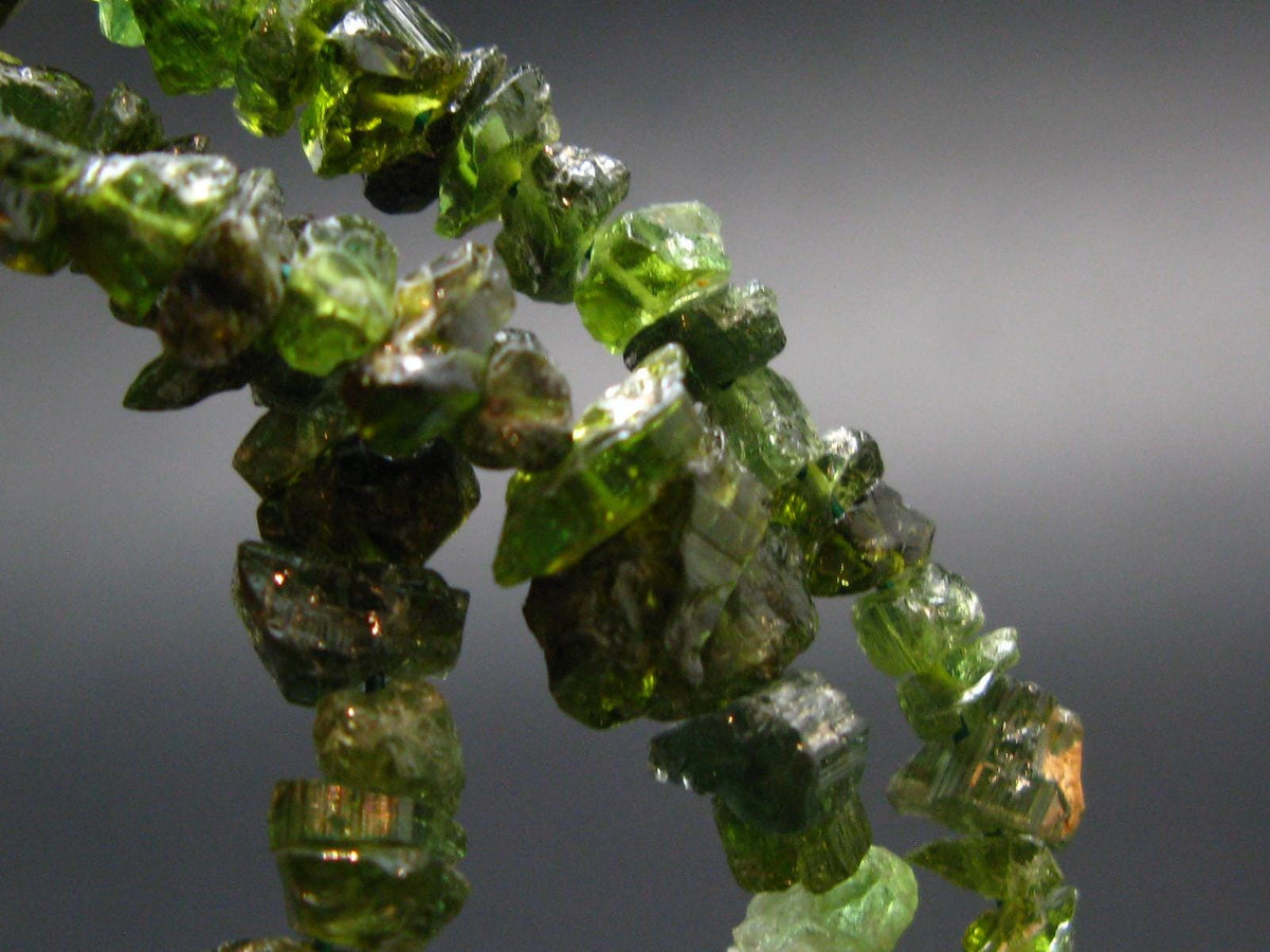Lightweight Tumbled Green Tourmaline Beads Necklace from Brazil - 19" - 18.05 Grams
