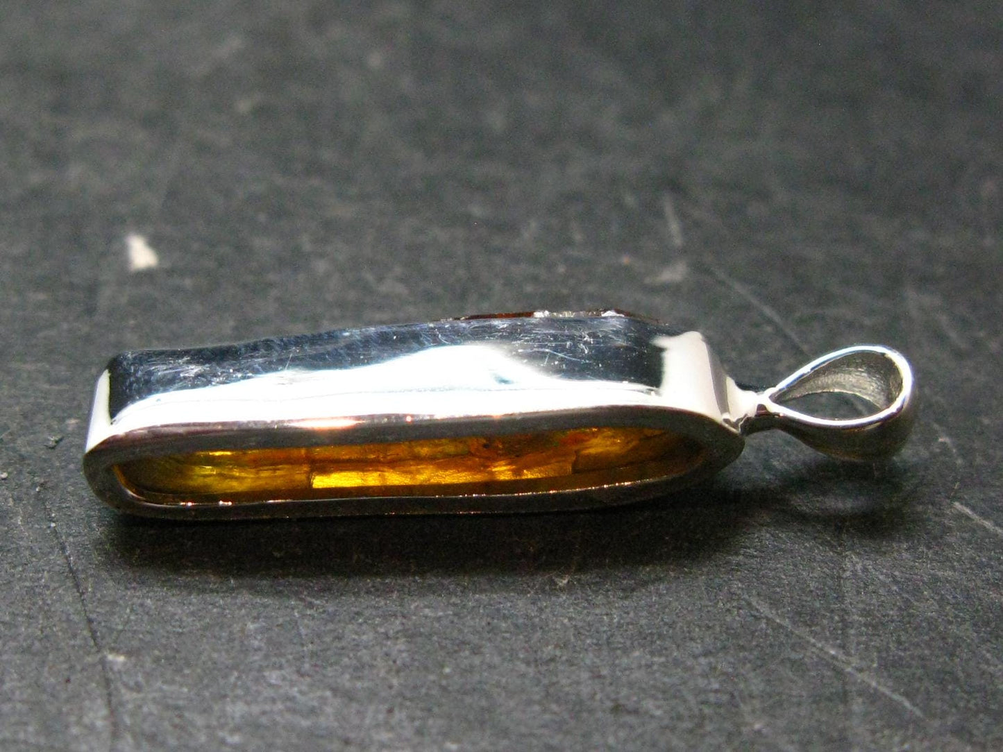 Zincite Zinkite Crystal 925 Silver Pendant From Poland - 1.1" - 2.73 Grams