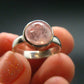 Pink Beryl!! Natural Raw Morganite Silver Ring From Brazil - Size 7 - 3.61 Grams