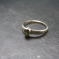 Cute Gem Moldavite Sterling Silver Ring From Czech Republic - Size 8 - 1.6 Grams