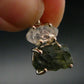 Moldavite & Herkimer Diamond Silver Pendant - 0.9" - 2.11 Grams