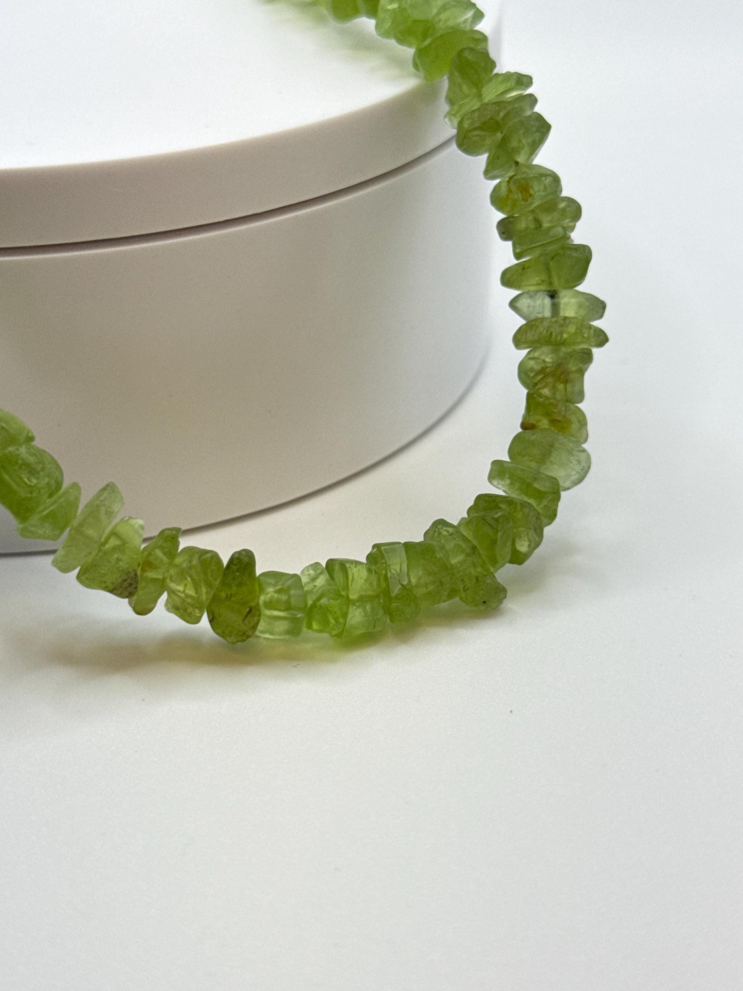 Peridot Chip Necklace | Raw Gemstone Beaded Jewelry, August Birthstone