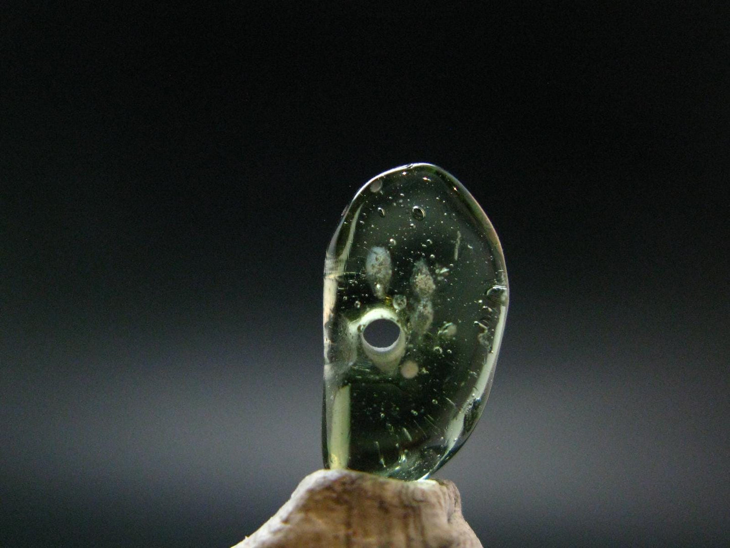 Moldavite Tektite Tumbled Bead from Czech Republic - 12 mm - 2.35 Carats