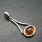 Natural Cognac Color Baltic Amber 925 Silver Pendant - 1.1" - 1.67 Grams