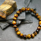 Tiger Eye Genuine Bracelet ~ 7 Inches ~ 8mm Round Facetted Beads