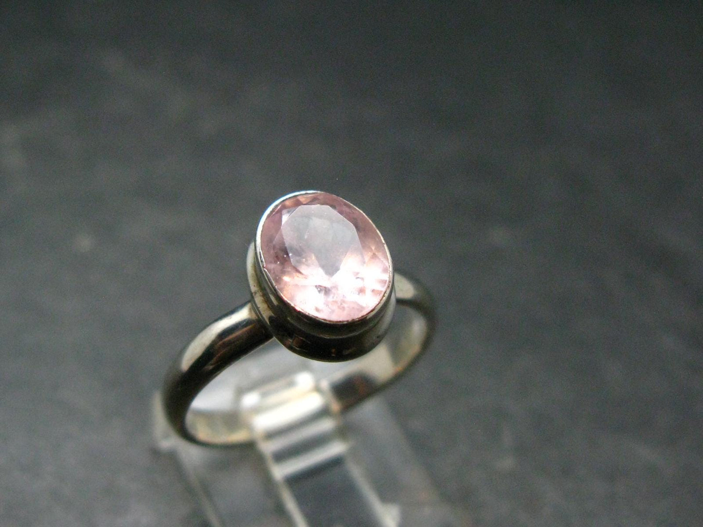 Pink Beryl!! Amazing Natural Morganite Silver Ring From Brazil - Size 7 - 3.18 Grams