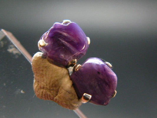 Lilac Stone!!! Stunning Silky Charoite Stud Earrings From Russia - 0.5" - 1.0 Grams