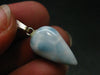Rare Blue Larimar Pectolite Silver Pendant From Dominican Republic - 1.1" - 1.90 Grams