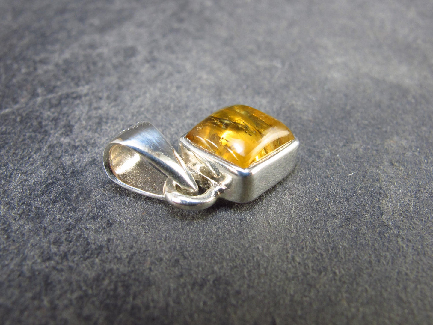 Imperial Topaz Crystal Silver Pendant from Brazil - 0.7" - 1.78 Grams