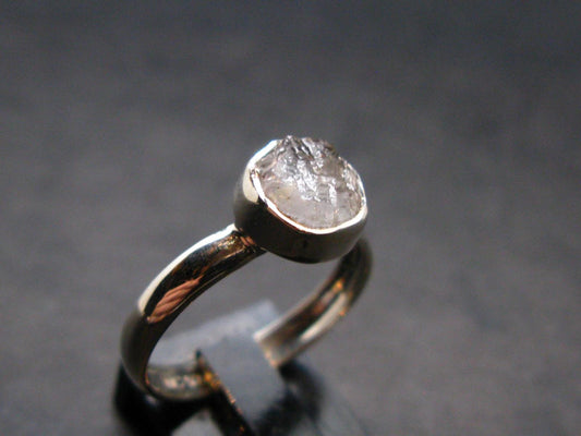 Gray Herderite Silver Ring from Africa - Size 7 - 1.88 Grams