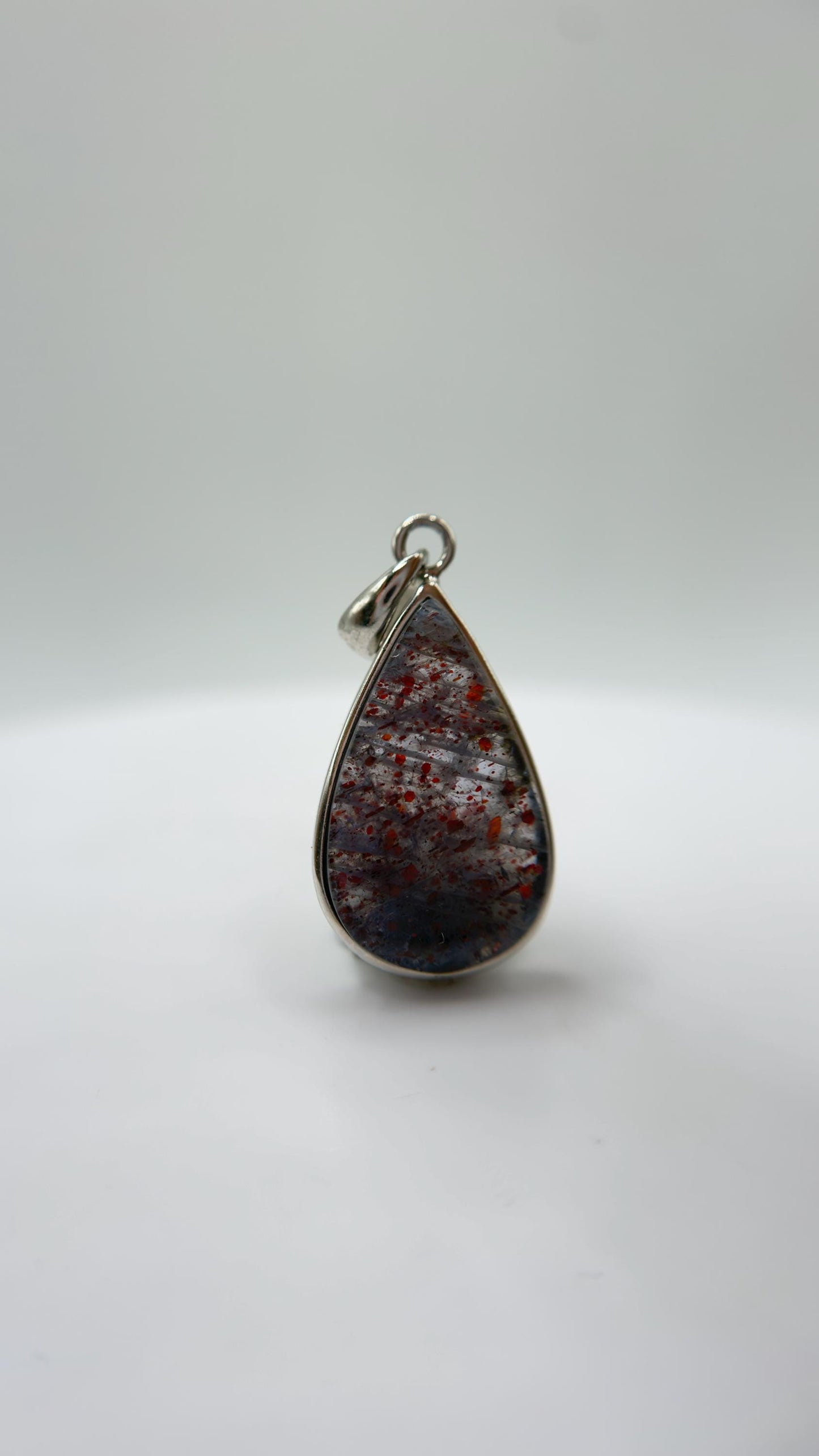Lattice Sunstone Pendant Rare Gemstone Silver Necklace Natural Sparkling Stone Unique Jewelry Gift