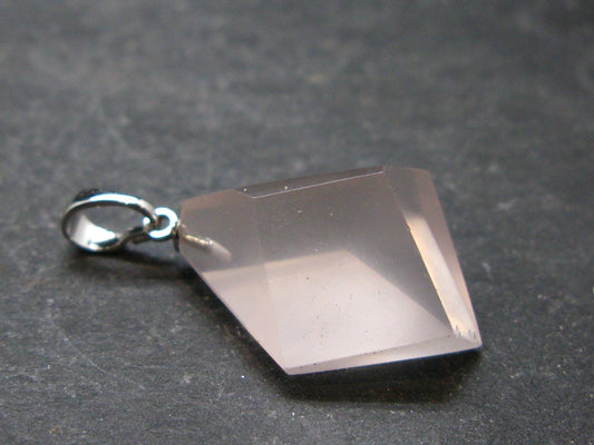 Symbol of Love and Beauty!! Natural Rose Quartz Pendant In 925 Silver From Brazil - 1.1" - 4.0 Grams